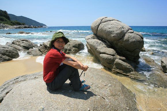 Satoko on beach Yakushima
